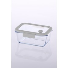 Feyza Design Vakumlu Cam Saklama Kabı, 800 Ml, Gri, Hızlı ve Sağlıklı Saklama