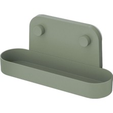 Feyza Design Şık Gri-Yeşil Vantuzlu Duvar Rafı 28 Cm, Pratik ve Modern Tasarım