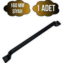 DS Yapı Havai Düz Siyah Metal Dolap Kulpu Mobilya ve Mutfak Dolap KULPU(SİYAH)(160MM)