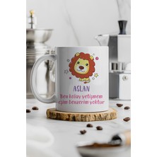 Burç Kupa Bardak, Hediye Porselen Kupa, Sevimli Burç Baskılı Kupa Bardak, Burçlara Özel Tasarım Seramik Bardak