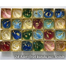 24 Ad. Karışık Renk Özel Kutusunda Inci Tesbih-Hac Umre-Mevlüt-Cenaze Hediyelik