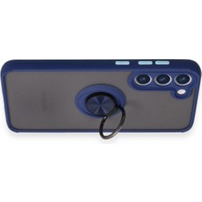 Epilons Galaxy S23 Kılıf Montreal Yüzüklü Silikon Kapak - Lacivert