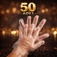Karel Ambalaj 50 Adet Şeffaf Tek Kullanımlık Eldiven – Pudrasız, Hijyenik, Mutfak, Temizlik ve Gıda Uyumlu