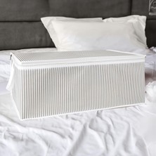 Pazar Kapısı Baza Altı Düzenleyici Kumaş Hurç Büyük Boy Organizer (65 x 45 x 22) (5 Adet Gri Büyük B