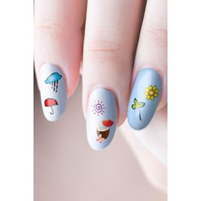 Mevsimler Tırnak Dövmesi, Tırnak Tattoo, Nail Art, Tırnak Sticker