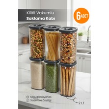 Feyza Design 6’lı Locko Saklama Kabı, Vakumlu, 2l, Sızdırmaz, Pratik Saklama Seti