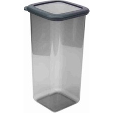 Feyza Design Büyük 1600 ml Şeffaf Kare Saklama Kabı, Hava Geçirmez Silikon Kapak