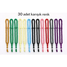 30 Adet Karışık Renk Hediyelik Cami Tesbihi 99'lu Plastik Tesbih Hac Umre Mevlüt  Hediyelik