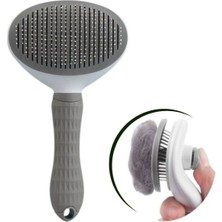 Nevemay Kedi Köpek Tüy Toplayıcı Kendini Temizleyebilen Ergonomik Rahat Evcil Hayvan Tarağı Gri