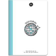 Hisli Şeyler A5 80 Yaprak Renkli Sayfa Çizgili Defter, Mavi