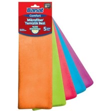 Banat Mikrofiber Temizlik Bezi 5'li %100 Mikrofiber Renkli Temizlik İçin Etkili Seçim
