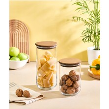 Feyza Design Şık ve Dayanıklı 2 Adet Cam Kavanoz, Saklama ve Sunum Için Ideal