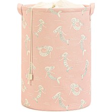 Ocean Home Textile Çocuk Odası Ağzı Büzgülü Deniz Kızı Oyuncak Sepeti 36 x 50 cm