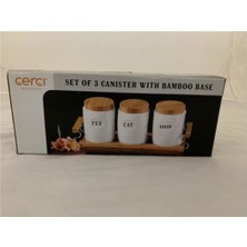 Feyza Design Bambu ve Porselen Malzemeli Şık Baharatlık Tepsili Seti