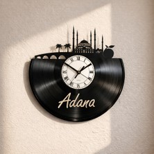 Craftverse Adana Şehir Silüeti Tasarımlı El Yapımı Plak Duvar Saati