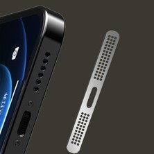 iPhone 12, 13, 14,15,16 Pro Max, Pro, Uyumlu Metal Toz Geçirmez Sticker Kulaklık Hoparlör Deliği Ant