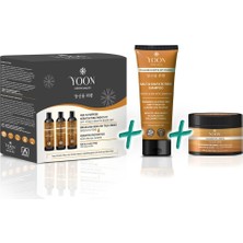 Yoon 3'lü Premium Uzun Süren Saç Düzleştirici & Saç Botoksu Kiti, Sülfatsız Tuzsuz Şampuan 250ML, Ke