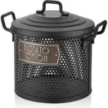 Feyza Design Siyah Patates ve Soğan Saklama Kabı 30X30X30 Cm, Pratik ve Şık Tasarım