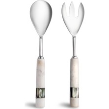 Jumbo Romano Mermer Salata Servisi Beyaz