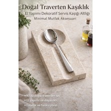 Feyza Design Doğaltaş Traverten Kaşıklık, Şık ve Doğal Mutfak Aksesuarı