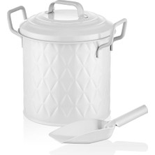 Feyza Design Beyaz Prizma Bakliyat Kovası, Prizmatik Tasarım, Dayanıklı ve Şık