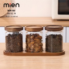 Feyza Design Şık ve Dayanıklı 600ML Cam Kavanoz, Standlı ve Kapaklı Tasarım