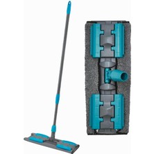 Teleskopik Saplı, Mikrofiber Bezli Mop - 140 cm Uzunluktaki Teleskobik Sapi ve 360 Derece Dönebilen