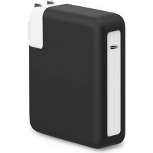 Macbook Şarj Adaptör Için Kılıf (85W-87W-96W) Matte Silicone Siyah