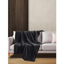 Wellsoft Battaniye Televizyon Battaniyesi Peluş Polar Battaniye Tek Kişilik 170 * 230 Siyah