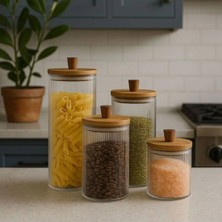 Feyza Design Şeffaf Cam Kavanoz Seti, 4'lü, Sağlam ve Şık Tasarım