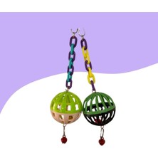 2li Renkli Çıngıraklı Kuş Top Oyuncak 7cm