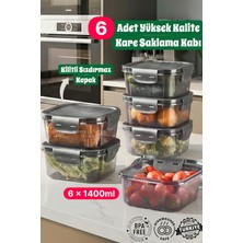 Feyza Design 6'lı Vakumlu Saklama Kabı Seti, 1400 Ml, Mikrodalga ve Derin Dondurucu Uyumlu