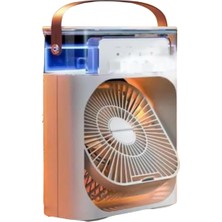 Buzlu Vantilatör Mini Fan 5 Spreyli Su Püskürtmeli 600 ml Buhar Makinesi Nemlendirici Mini Klima Rgb