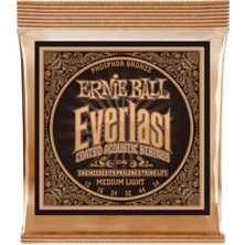 Ball Everlast Orta Hafif Kaplamalı Fosfor Bronz Akustik Gitar Telleri, Ölçü 12-54