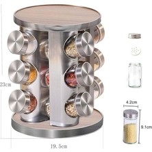 Feyza Design Dönen Standlı Ahşap Baharatlık, Şık ve Pratik Mutfak Gereçleri