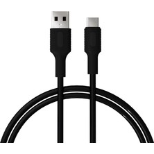 Remorax Basic USB A-C Hızlı Şarj Kablosu, Siyah (100 Cm)