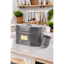 Feyza Design Oval Metal Patates, Soğan ve Sarımsak Saklama Kutusu, 2 Bölmeli Mutfak Düzenleyici