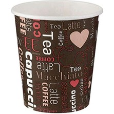 Kullan At Market Roll-Up Karton Bardak 7oz Baskılı Kahverengi 50 Adet