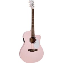 Cort Jade Ppop Akustik Gitar Açık Gözenekli Pastel Pembe Mat