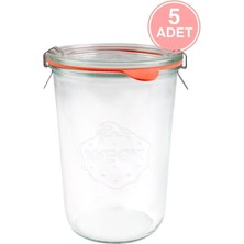 Feyza Design Set 5 Adet 850 ml Cam Saklama Kavanozu, Şık ve Dayanıklı Depolama