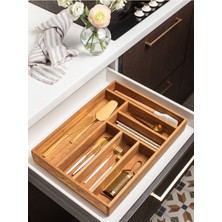 Feyza Design Ahşap Çekmece Organizer, Kaşıklık, Çatal ve Bıçak Düzeni, Şık ve Pratik