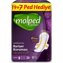 Molped Supernight Ultra Hijyenik Ped Uzun Dev 26 Adet Sızıntılara Karşı Bariyer Koruması
