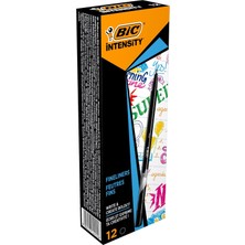 Intensity Fine Liner Ince Uçlu Siyah Keçeli Kalem 12'li , 0.4 mm Ince Kalınlıkta Uç, Su Bazlı Mürekk