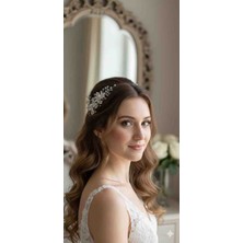 Yeşil Atölye Incili Taşlı Gelin Saç ve Türban Aksesuarı ( Düğün Nişan Kına Söz Lohusa)