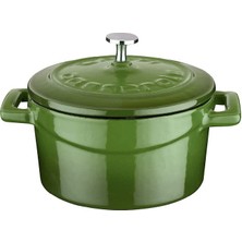 Metal Döküm Mini Tencere, Trendy, 10 Cm, 0.35 L Hacim, Yeşil