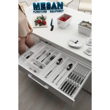 Feyza Design Beyaz Çekmece Içi Kaşıklık ve Bıçaklık Düzenleyici, 84X48 Cm, 4 cm Ayarlanabilir