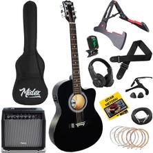 RG-560BK-AMP Siyah Amfili Elektro Akustik Gitar Full Set