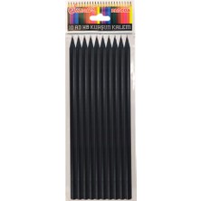 Samur Siyah Lata Yuvarlak Kurşun Kalem Seti, 10 Adet