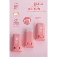 Natural 50 Spf Ton Eşitleyici ve Cilt Aydınlatıcı Pembe Yüksek Korumalı Güneş Stick 16 G