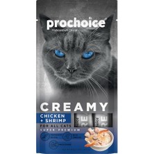 Prochoice Creamy Tavuklu ve Karidesli Sıvı Kedi Ödül Maması 4X15 gr